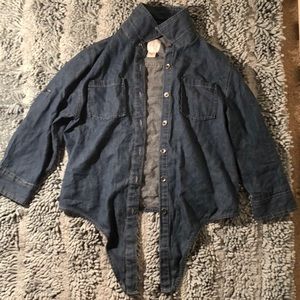 Girls denim flannel